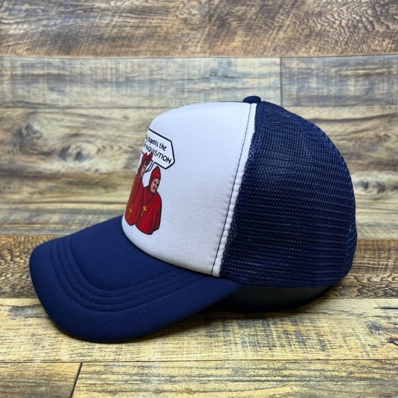 Monty Python & The Holy Grail Spanish Inquisition Unisex Trucker Hat Navy Cap - Picture 4 of 8